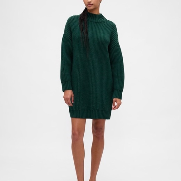 GAP Dresses & Skirts - GAP Dark Green Ribbed Long-Sleeve Sweater Dress | M | NWT